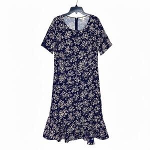 Boden Ditsy Floral Dress Flounce Hemline